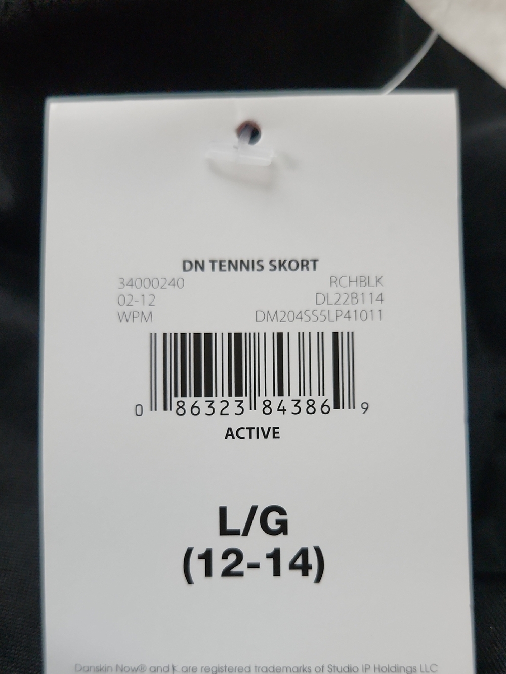 Danskin Black Active Tennis/ Golf Skirt, Sz L - Picture 4 of 8